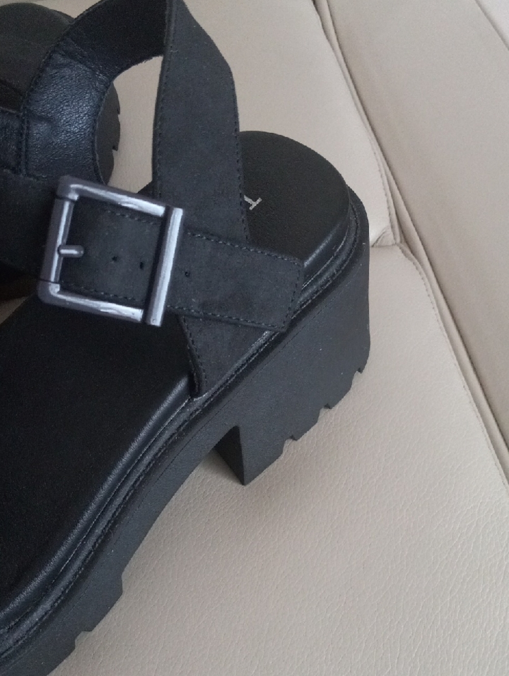 torrid Black Platform Chunky-Heel Sandals with Ankle Buckle - Picture 6 of 16
